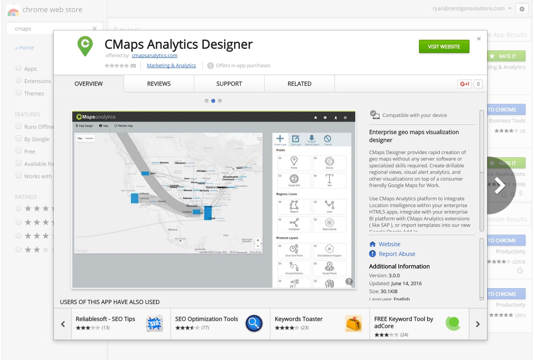 CMaps Analytics Designer Now Available in Chrome App Store